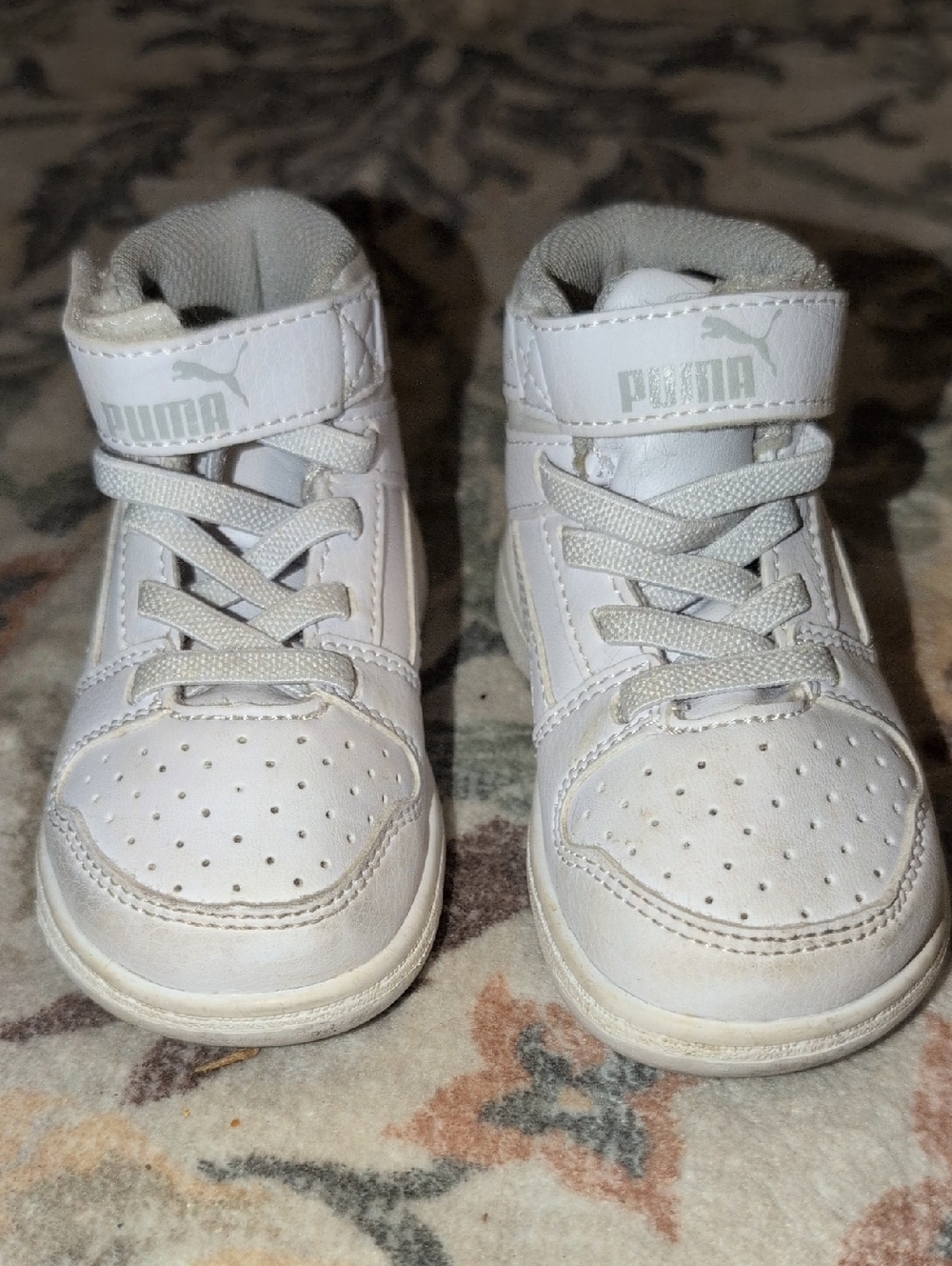 Puma Baby White High-Top Sneakers with Strap Size 5C